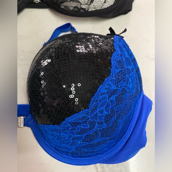 Pair of LaSenza Beyond Cleavage Sz 38C Front clasp Convertible Lace & Bead - Picture 6 of 16